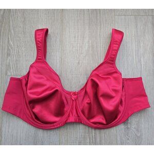 Goddess Hannah Underwire Red Unlined Unpadded Full Coverage Figure Satin Bra 46D